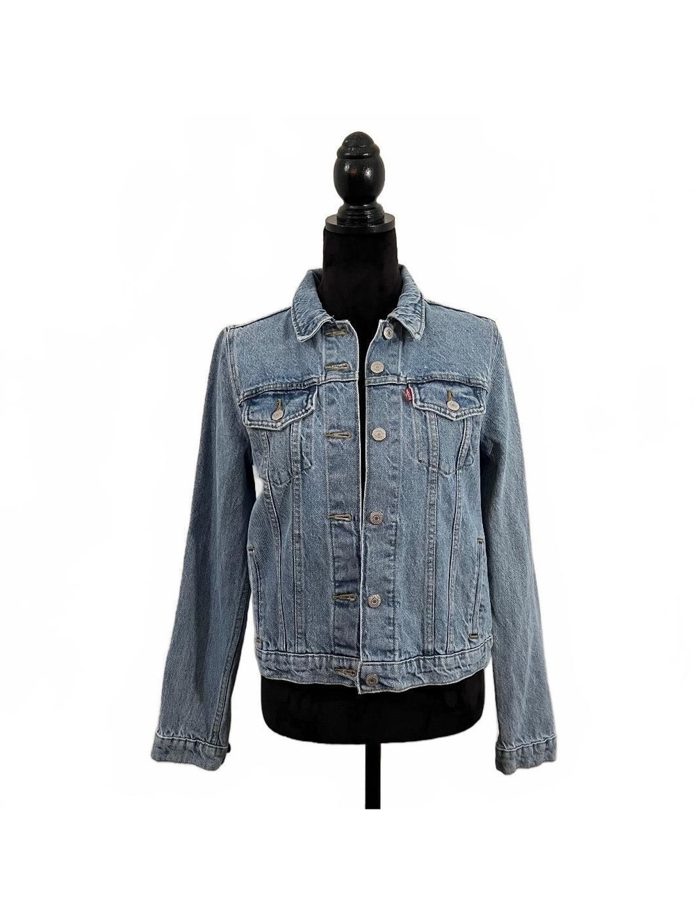 Levi’s Blue Denim Trucker Jacket Light Wash Layer Western Fall Classic